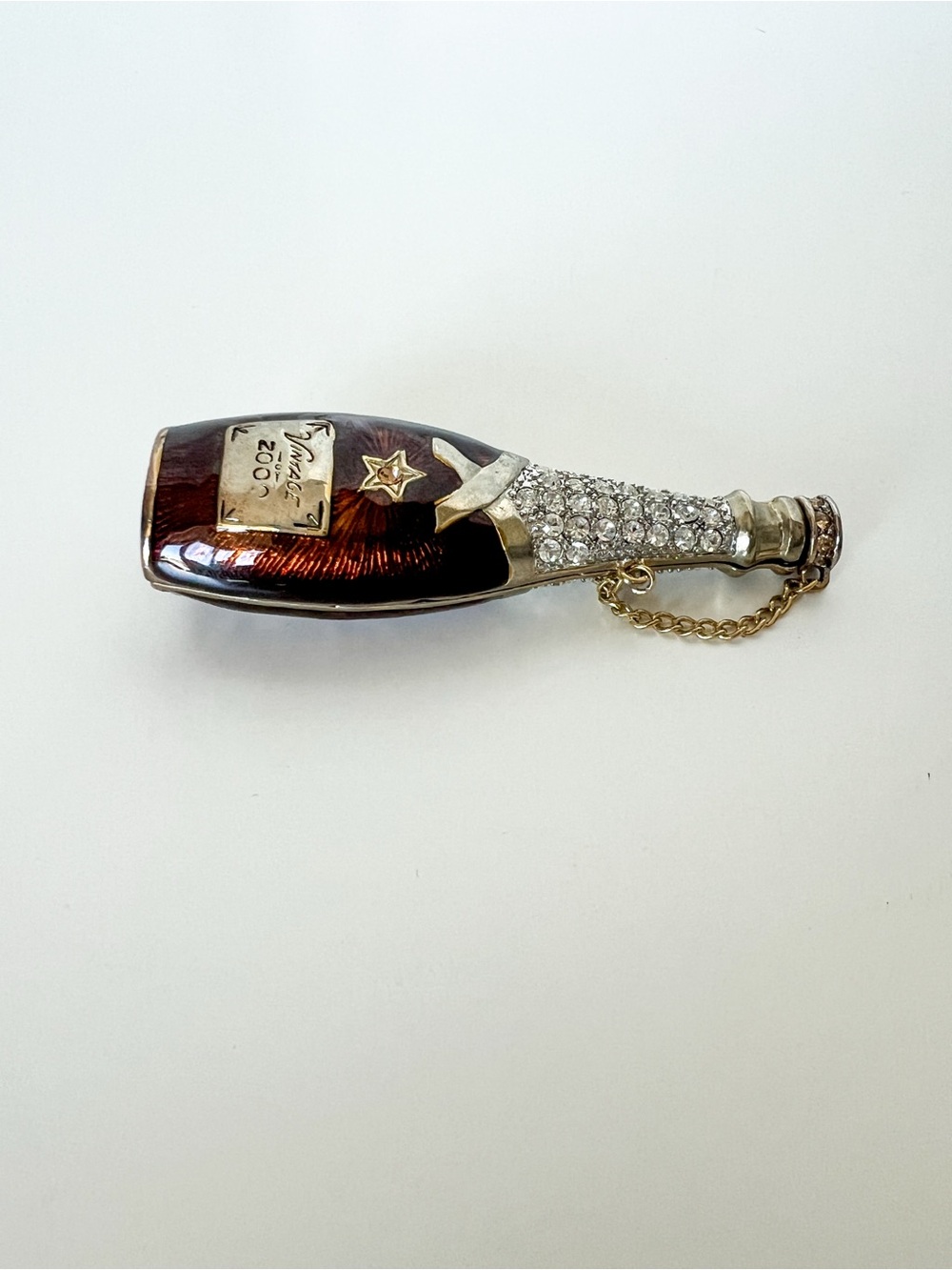 Vintage Champagne Bottle Trinket Box